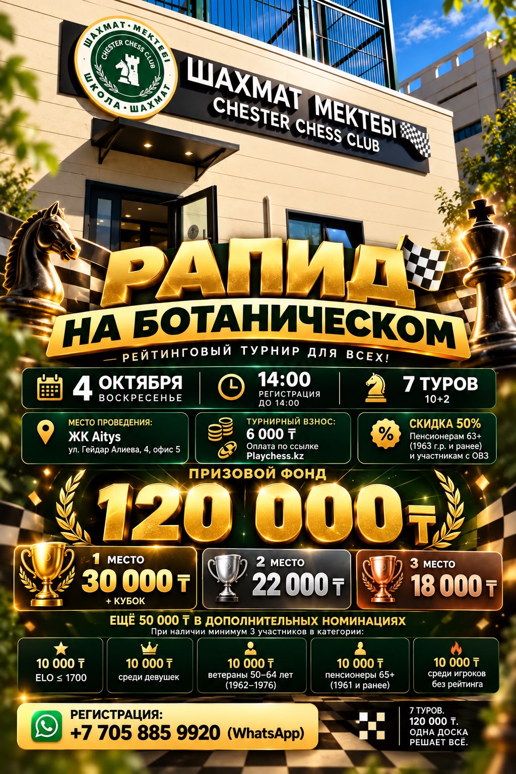 ♟️ РАПИД НА БОТАНИЧЕСКОМ ПРИЗОВОЙ ФОНД — 120 000 ₸