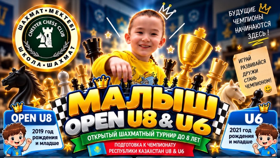 🏆 МАЛЫШ OPEN U8 & U6  ♟️ Открытый шахматный турнир до 8 лет